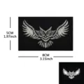 Tactical Owl Embroidery Patch Laser Cut Morale Badge Reflective Hook and Loop Patch 8x5cm - M00436-1 Reflective Diving Owl (Black & White Plaid)