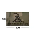 Tactical Gadsden Snake Patch Don't Tread On Me Hook And Loop Military Badge 5x8cm - M00107-2 Reflective Coiled Snake (CP Black)