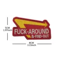 Geborduurde patch rode pijl tactische morale badge haak lus applicaties 8x5cm nieuw - FAFO Pijl Slogan / Rood En Geel