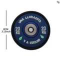 Bestickter Hantelscheibe Aufnäher 20kg taktischer Klettverschluss Abzeichen blau design - Hantelscheibe 20KG (Blau)