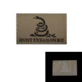 Tactical Gadsden Flag morale patch, reflective laser-cut design with hook backing. - M00107-3 Reflective Coiled Snake (Mud Black)