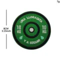 Fitness Hantelscheibe Bestickte Patches 8cm Taktische Moral Abzeichen Klettverschluss Aufnäher - Hantelscheibe 10KG (Grün)