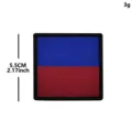 Parche táctico cuadrado bordado con velcro insignia bicolor azul y roja de 5.5 cm - Etiqueta Tejida de Raya Azul Roja(Y00146-5)