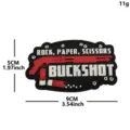 PVC tactical morale patch with shotgun design, durable rubber backpack badge, 9x5cm. - Buckshot / Black Red