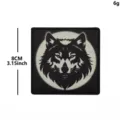 Tactical wolf head morale patch velcro embroidered badge with moon background 8cm - Wolf Head(Y00179-1) / Black and White