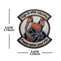 Military working dog embroidered patch tactical badge with CAC PIV funny text design. - Military Dog with Eyepatch (V01914-1) / Brown