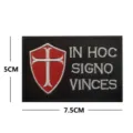 Toppa Ricamata Scudo Crociato Tattico Distintivo Militare Patch a Strappo 7.5x5cm - Templare IN HOC / Nero rosso