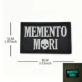 Memento Mori embroidered tactical patch glow in the dark morale badge for clothing bags - Black White Luminous
