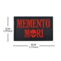 Embroidered patch tactical badge Memento Mori skull morale hook and loop 5x8cm tactical patch - Black Red