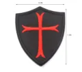 Toppa tattica ricamata con croce dei Templari stemma morale scudo con chiusura in velcro. - Cavalieri Templari / Nero