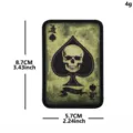 Tactical morale patch embroidered spade skull badge military backpack hook and loop patch - Spade A - Light Green(Y00178-2) / Light Green
