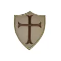 Embroidered templar cross patch crusader shield tactical morale badge applique iron on - Templar Crusader (Khaki)