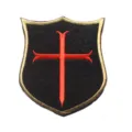 Templar Cross Shield Embroidered Patch Black Gold Red Tactical Hook And Loop Badge - Shield Templar Crusader (Black)