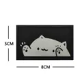 Lindo parche táctico de gato insignia bordada de PVC de tamaño 5x8cm para mochila. - Gato blanco reflectante levantando la mano