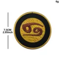 Ρετρό ζώδιο Καρκίνος κέντημα σήμα velcro τακτικό σακίδιο διακοσμητικό περιβραχιόνιο 7.5cm - Καρκίνος