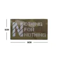 Camouflage tactical velcro patch with reflective lettering, durable outdoor morale badge size 9x5cm - Nothing For Nothing Slogan / CP Camouflage