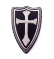Tactical Crusader Shield Hook and Loop Patch Embroidered Badge for Outdoor Gear - Crusader Shield / Black