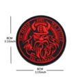 Τακτικό σήμα ηθικού PVC Viking Odin, στρογγυλή στρατιωτική κονκάρδα 8cm με υποστήριξη velcro. - Κόκκινο (Στρογγυλό)