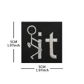 Funny stick figure embroidered patch tactical hook and loop badge 5cm novelty - it Stickman / Black