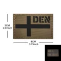 Parche moral táctico caqui con diseño reflectante infrarrojo, velcro y tamaño 8x5cm. - Parche Moral Reflectante Dinamarca (M00106-5)