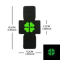 Parche moral táctico MOLLE de trébol de cuatro hojas luminoso para mochila de exterior - M00434-6 trébol de cuatro hojas con hebilla luminosa (fondo negro verde)