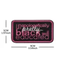 Inspirational slogan embroidered patch, black pink aesthetic fabric badge for clothing and bags. - UNAPOLOGETICALLY Slogan / 9x5cm / Pink