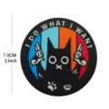 Parche bordado de gato negro divertido I do what I want insignia táctica para chaqueta - V01807-2 Gato a rayas (gato con dos pistolas, con texto)