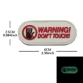 3D PVC warning patch, don't touch tactical morale badge with glow in dark effect, 6x2.5cm. - White Base
