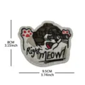 Parche bordado táctico de gato insignia moral con texto Right MEOW, tamaño 8x9.5cm accesorio mochila - Parche de gato "Right Meow" (Blanco)