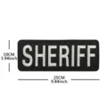 Parche bordado táctico Sheriff letras blancas fondo negro insignia velcro 25x10cm - SHERIFF (Grande) / 25.5x10cm / Negro y Blanco