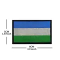Blue white green tricolor embroidered patch tactical hook and loop military badge 8x5cm - V90597-1 Sierra Leone