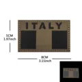 Parche moral táctico reflectante infrarrojo caqui con texto Italia y cierre de velcro. - Parche Moral Reflectante Italia (M00061-4) / Caqui Negro