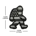 US Flag Bigfoot PVC Tactical Morale Patch Hook and Loop Military Badge Outdoor 7.5x5.5cm - Gorilla Flag (Grey)