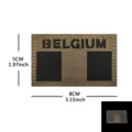 Parche moral tactico Belgica insignia reflectante IR velcro caqui 8x5cm estilo militar - Parche Moral Reflectante Bélgica (M00091-5) / Caqui Negro