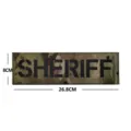 Parche bordado táctico del sheriff insignia moral militar para chaleco accesorios - SHERIFF Reflectante Grande / 26.5x8cm / Camuflaje CP