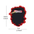Parche táctico de PVC con un diseño genial de barba negra mordiendo una bala. - Gran Barba con Bala (Rojo)