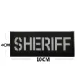 Parche Táctico Sheriff Negro Reflectante Velcro Insignia 10x4cm Bordado Para Chaleco Policial - SHERIFF Reflectante / 10x4cm / Negro y Blanco