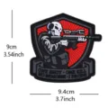 Tactical morale patch PVC rubber military badge hook and loop sniper skull emblem 9x9.4cm - Skull Sniper (Red & Black)
