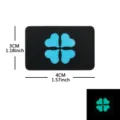 Parche táctico de trébol luminoso 3x4cm insignia de mochila militar bordado velcro. - M00433-5 Trébol de cuatro hojas luminoso (azul sobre negro)
