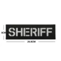 Parche táctico reflectante SHERIFF insignia bordada de gancho y bucle para chalecos tácticos. - SHERIFF Reflectante Extra Grande / 26.5x8cm / Negro y Blanco
