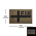 Parche táctico militar reflectante infrarrojo insignia de gancho y bucle caqui 8x5cm - Parche Moral Reflectante Finlandia (M00267-2)
