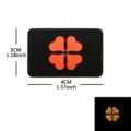 Parche táctico moral luminoso, diseño de trébol de 4 hojas de corazón, insignia de mochila. - M00433-6 Trébol de cuatro hojas luminoso (negro y naranja)