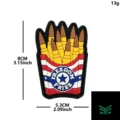 Parche moral de PVC con diseño de patatas fritas de bala, insignia táctica de 8x5.3cm. - Patatas Fritas Bala (Bandera de EE. UU.)