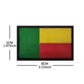 Benin national flag embroidered hook and loop tactical patch, 8x5cm outdoor backpack badge. - V90601-1 Benin