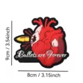 Parche táctico de PVC con diseño de corazón anatómico, insignia de mochila de goma duradera y accesorio. - Corazón Bala (Irregular)
