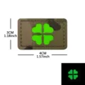 Parche moral táctico de trébol de cuatro hojas luminoso para mochila velcro - M00433-12 Parches luminosos de trébol de cuatro hojas (Base de camuflaje Multicam y verde)