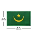 Mauritania national flag embroidered tactical patch 8x5cm military badge hook and loop - V90608-1 Mauritania Flag Patch