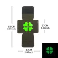 Parche moral táctico luminoso de trébol de cuatro hojas con correa táctica MOLLE. - Parche de trébol con cierre adhesivo luminoso (verde sobre verde)