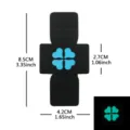 Parche táctico de trébol de cuatro hojas luminoso insignia de mochila MOLLE - M00434-4 Trébol de cuatro hojas luminoso con hebilla (azul sobre negro)