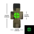 Parche táctico luminoso de trébol de cuatro hojas con correa MOLLE para mochila táctica. - M00434-9 Trébol de cuatro hojas luminoso con cierre (fondo verde camuflaje CP)